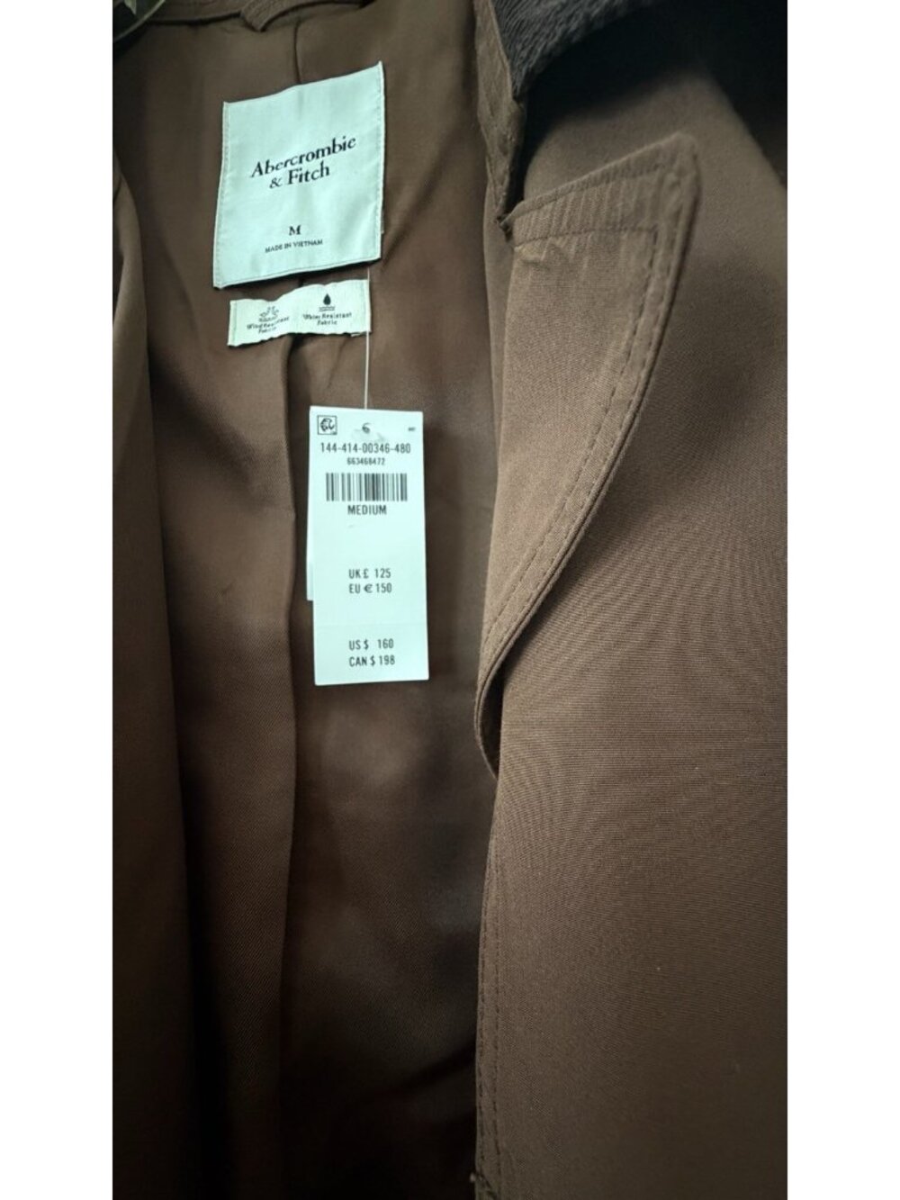 Abercrombie Fitch Women Blend Maxi Trench Coat Brown M 48" NWT $160 Belted Long - Picture 16 of 16